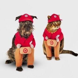 Halloween 2pc Target Delivery Dog Funny Cute Frontal Pet Costume Size Medium